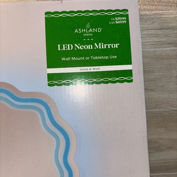 Ashland LED Neon Mirror - Blue and Silver - Picture 3 of 6